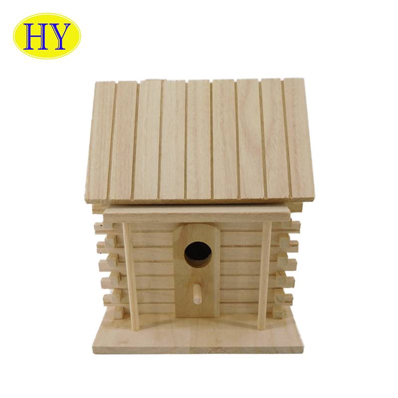 Изготовленный на заказ логотип оптовый сад декоративный большой деревянный птичий гнездо дом