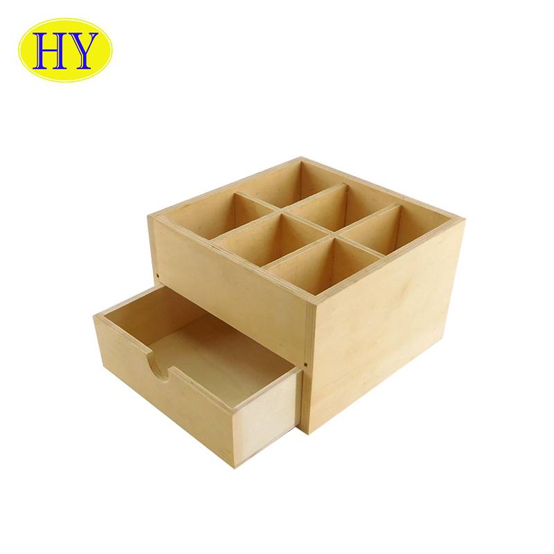Ручно рађена дрвена кутија за одлагање накита са фиоком са преградама