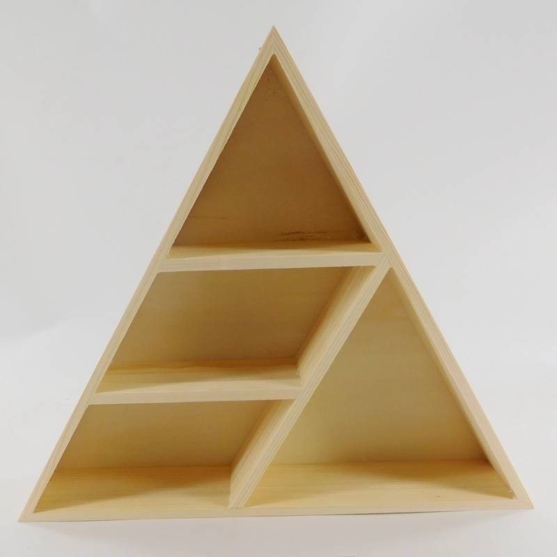 Colgador de pared de madera triangular personalizado con compartimentos al por mayor