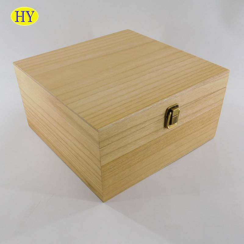 niestandardowe pudełko z drewna paulownia z pokrywką na zawiasach hurtowo