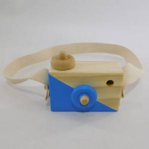 Đồ chơi máy ảnh bằng gỗ mini dành cho trẻ em Đồ chơi treo cổ Đạo cụ chụp ảnh bằng dây thừng