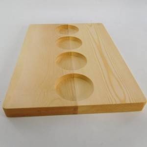 Straight Wood Beer-tray Flight Tray with 4-divots