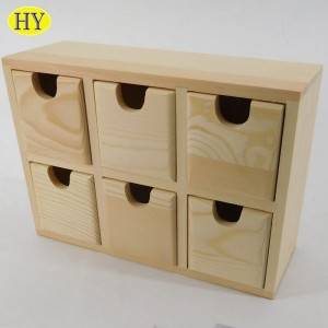 фабричен малък дървен шкаф с чекмеджета