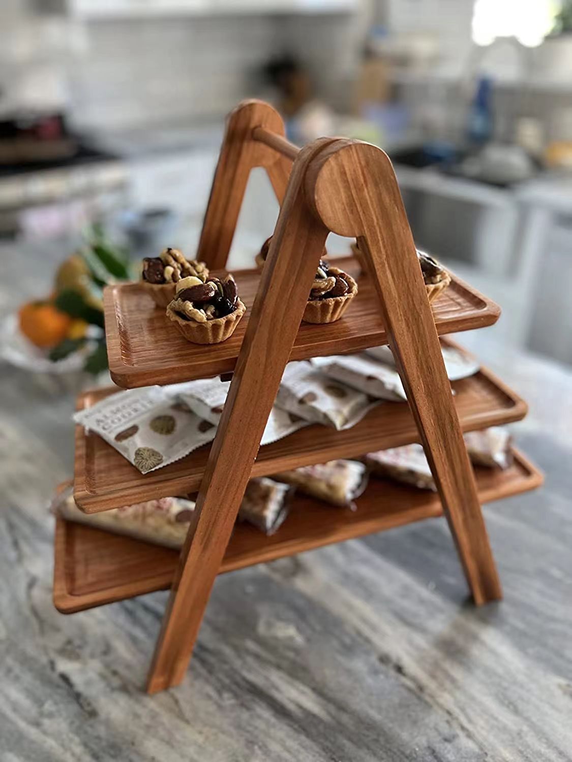 3 Tiered Serving Ladder, wood Charcuterie holder