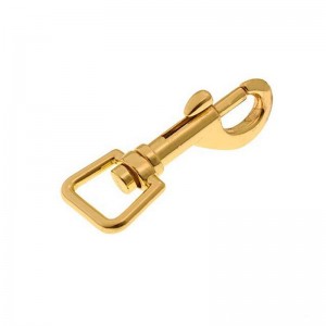 Gancho de seguridad con clip de hebilla de metal con resorte dorado de 25 mm para cordón para mascotas