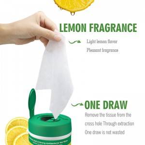 Kilang borong rasa lemon pembasmian kuman penjagaan diri tisu basah antibakteria
