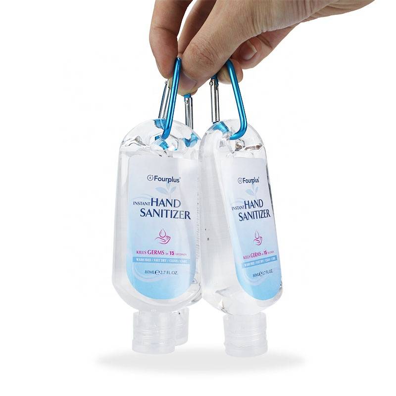 70% Alcohol Instant Antibacterial Gel Hand Sanitizer with keychain customizable រូបភាពលក្ខណៈពិសេស
