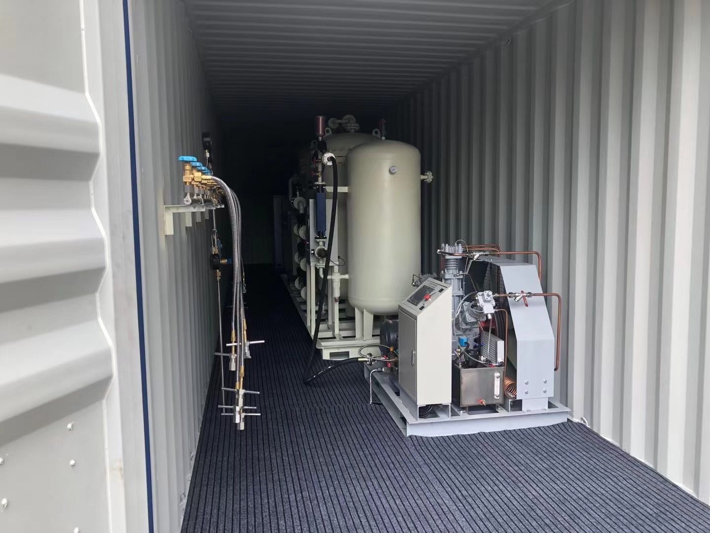 Медициналық оттегі өндіру зауыты Psa оттегі генераторының бағасы толық контейнермен ұсынылған сурет