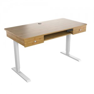 Twa-tier Stylish Manual Sit-stand Desk Optimale ergonomie garandearre mei twa lagen yn ienheid
