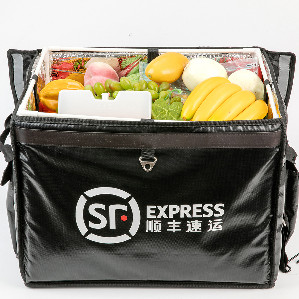 Dvoplastna motoristična hladilna torba za kosilo, torba za dostavo pice, torba za dostavo hrane