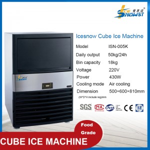 50 кг машина за лед SUS304 от неръждаема стомана с големи квадратни кубчета 430 W