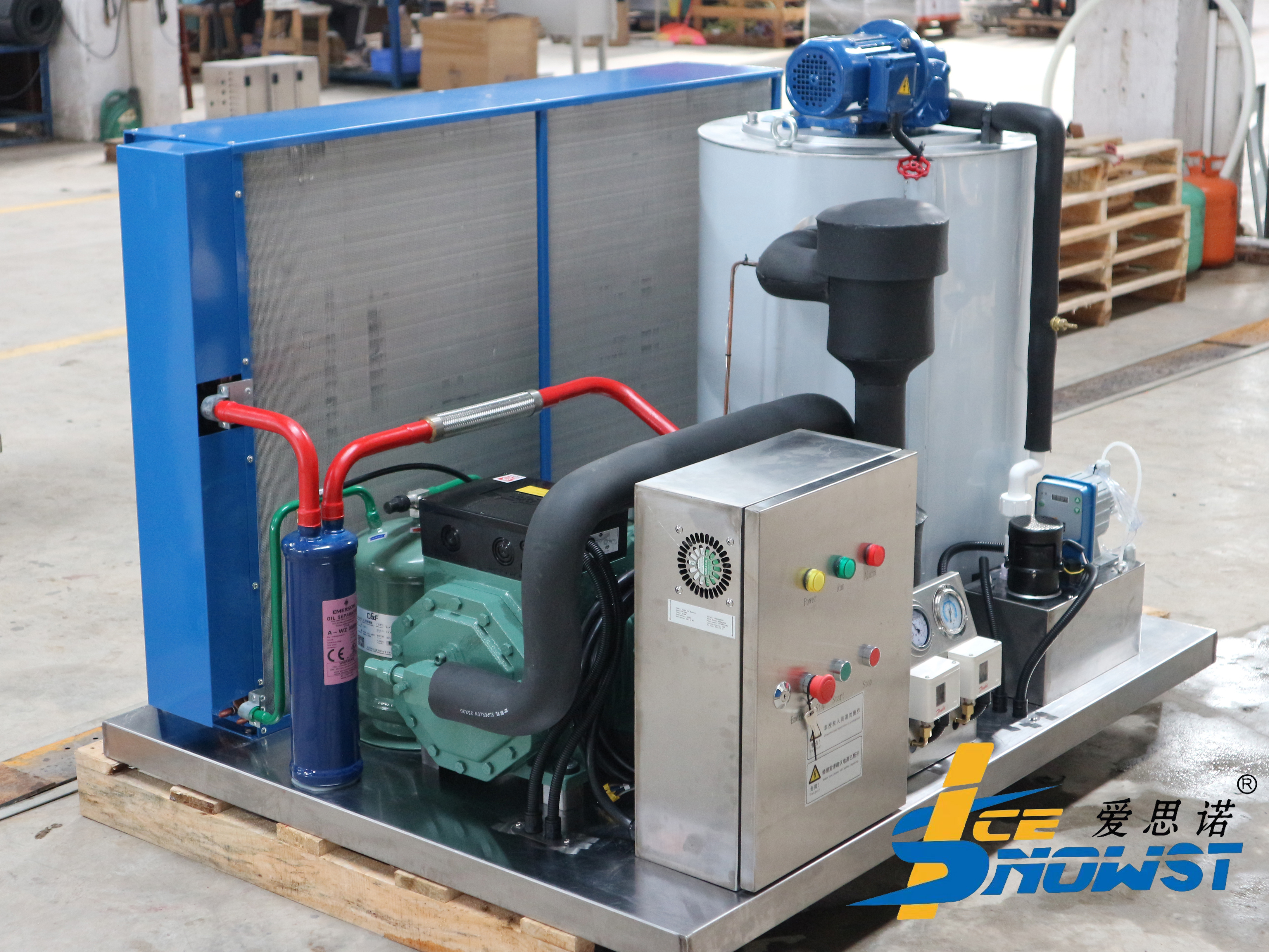 Icesnow Flake-ismaskiner med BITZER-kompressor leveret med succes