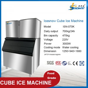 Makinë akulli ICESNOW ISN-070K 700 kg/ditë kubike për shtëpi dhe kuzhinë