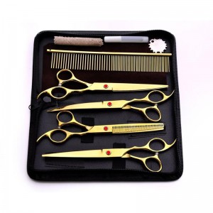 8PCS Pet Grooming Scissors Set With Leather Bag