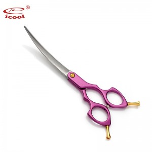 Colorful Coating Curved Scissors Pet Grooming Scissors