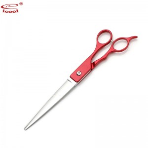 Red Coating Handle Big Size 8.0 inch Dog Hair Cutting Scissors