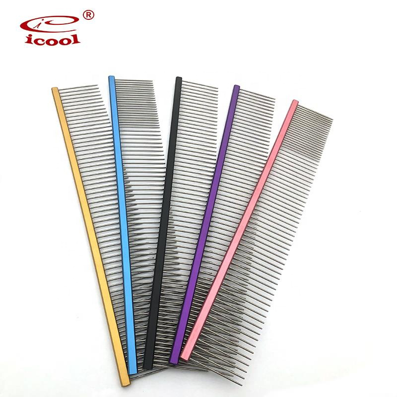 Metal Dog Grooming Comb With Long Rounded and Smooth Stainless Steel Teeth Featured Image