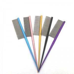 Professional Pet Dogs Tail Comb Grooming Comb Metal