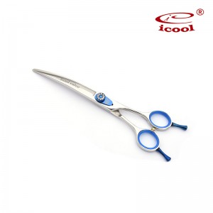 Classical Design Pet Curved Blade Shears With Blue Screw