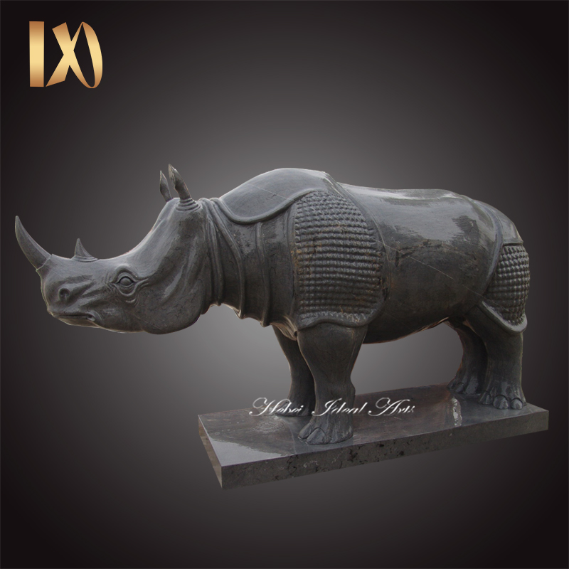 Customized Life Size Animal garden marble Sculpture rhino stone statue for Sale