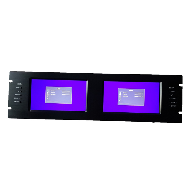 2 * 7 ″ LCD 3U Rack Mount Industrial Monitor