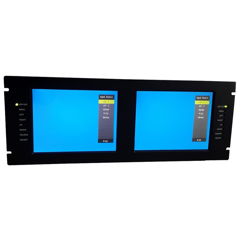2 * 8.4″ LCD 4U Rack Mount Industrial Monitor