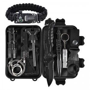 10 di 1 outdoor kémping Darurat survival Gear Kit