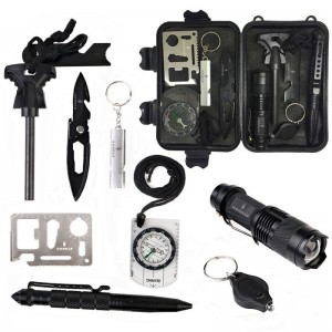 9 i 1 Camping Emergency Survival Gear Kit