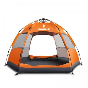 Šotor za kampiranje, družinski šotor za 5/7 oseb, dvoslojni zunanji šotor