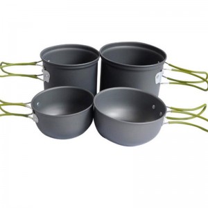Набор посуду для кемпінга на адкрытым паветры з рондалямі і патэльнямі, набор для прыгатавання ежы