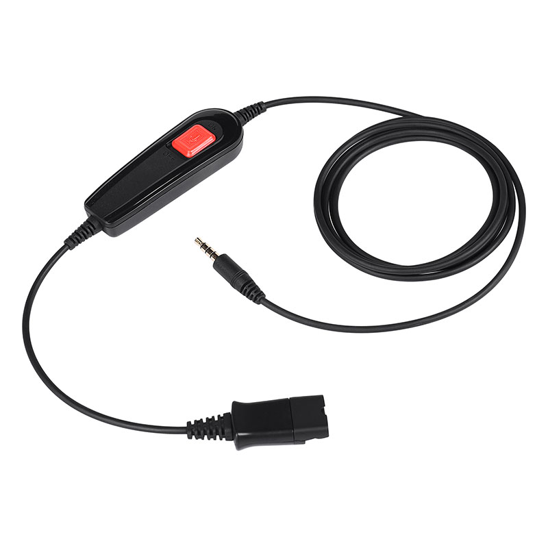 Cable de desconnexió ràpida Cable PLT GN QD a connector d'àudio estèreo recte de 3,5 mm per a telèfon mòbil amb control en línia