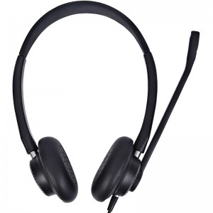 Headset Premium Contact Center com microfones com cancelamento de ruído