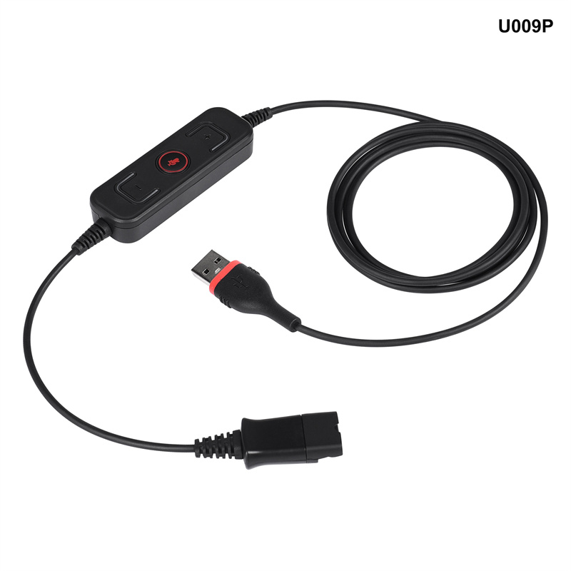 U009P Ceev Disconnect Cable PLT GN QD Cable rau USB-A USB-C Connector nrog Inline Control rau Hu rau Center