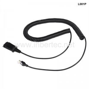 Manufactur standard Usb Headphones - L001P Quick Disconnect Cable PLT GN QD Cable with RJ9 Connector Round wire – Inbertec