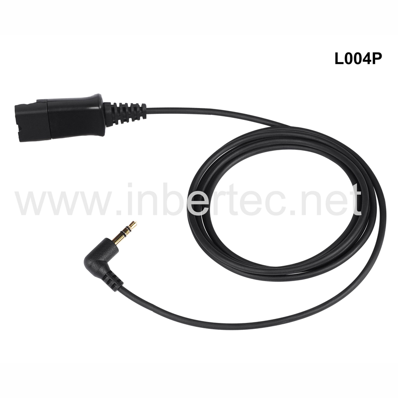 L004P 빠른 연결 해제 케이블 3.5mm 오디오 잭(3핀) 커넥터가 있는 QD 케이블