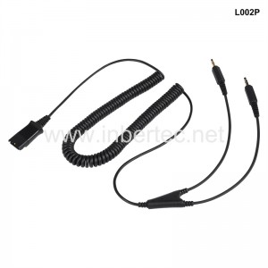 L002P Quick Disconnect-kabel QD-kabel med doble 3,5 mm stereokontakter PC-lyd