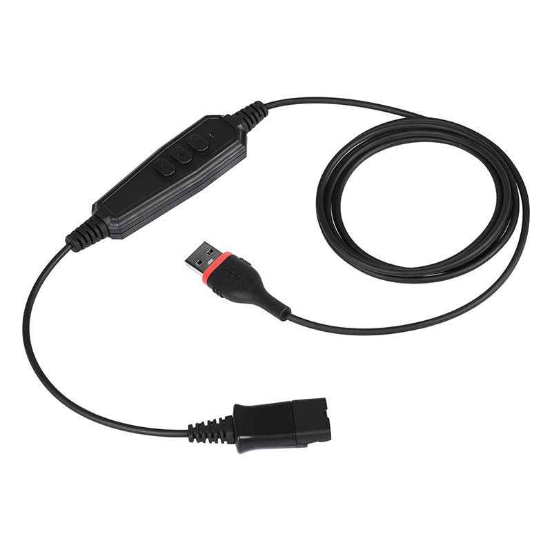 Guhagarika Byihuse Cable PLT GN QD Cable kuri USB-A USB-C Umuyoboro hamwe na Inline Igenzura kuri Call Center