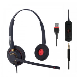 Noise Canceling Headset with Microphone for Office Contact Center Teams