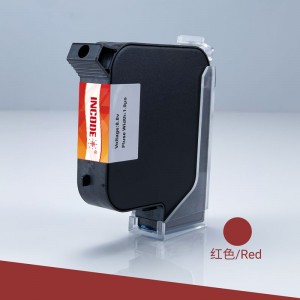 INCODE Red Solvent Based Fast Dry TIJ One-Inch Ink Cartridge