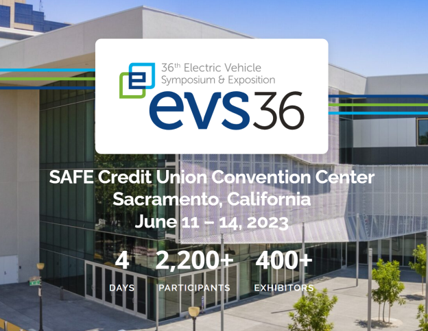 O cargador Weeyu EV dá a benvida aos socios ao EVS36 - 36th Simposio e exposición de vehículos eléctricos en Sacramento, California