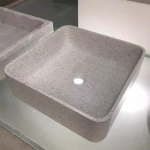 Artificial Stone Square Cement Terrazzo Vaskeservant eller vask for bad og kjøkken
