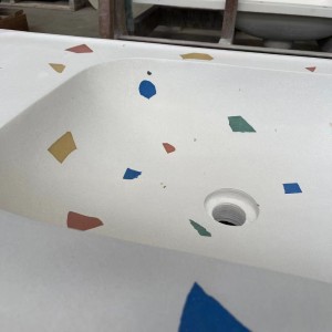 designer wholesale colourful table top bathroom Terrazzo art Basins for wash hand