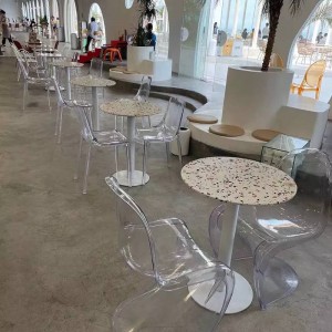 Lētas cenas Terrazzo pusdienu galds mēbeles kafijas cementa galds interjera dekorēšana akmens galda virsma