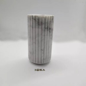 I-Cylinder Marble Flower Vase yokuhlobisa Indawo yokudlela