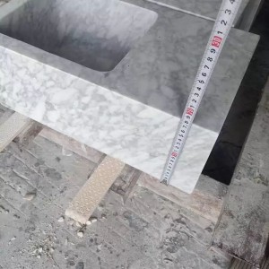 Dissipador retangular moderno do banheiro do dissipador de mármore natural da embarcação acima do mármore contrário