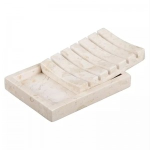سینی حمام سنگ مرمر طبیعت ظرف صابون مربع سفید Carrara با بهترین قیمت