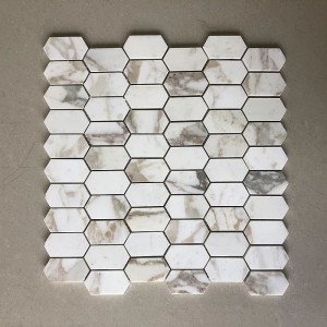 Diflart Carrara-Mosaikfliesen aus weißem Marmor, poliert, für Küchen- und Badezimmerrückwände, 5er-Pack