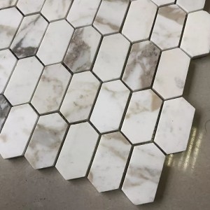 Diflart Carrara White Marble Mosaic Tile Pinakintab para sa Backsplash Pack ng Kusina sa Banyo ng 5
