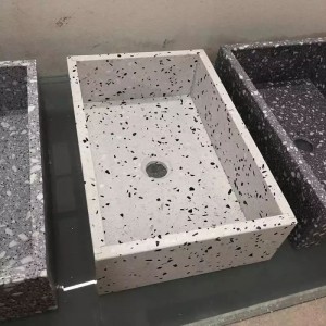 Lavabo rectangular de terrazo de cemento para mesa de baño