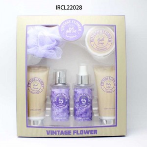 Lavender Gift Series Travel Personal Skin Care Bath Gift Set Box Shower Gel ho an'ny fialantsasatra fahavaratra